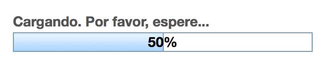 a bar 50% filled with text "Loading. Please wait…" above